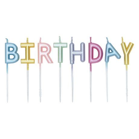 Globos taartkaarsen set happy birthday pastel kleuren