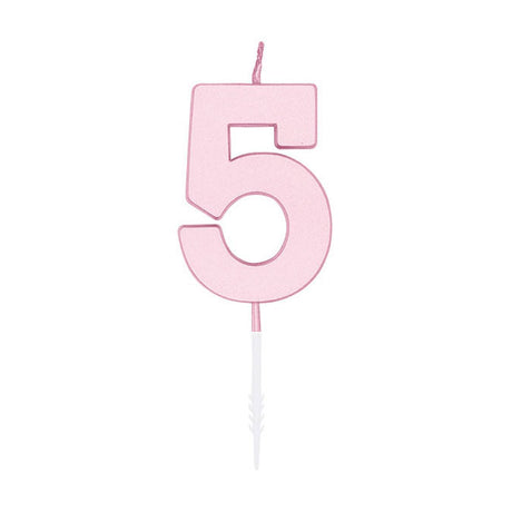 Bougie à gâteau Globos 4,5 cm rose pastel no. 5