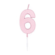 Bougie à gâteau Globos 4,5 cm rose pastel no. 6