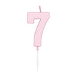 Bougie à gâteau Globos 4,5 cm rose pastel no. 7