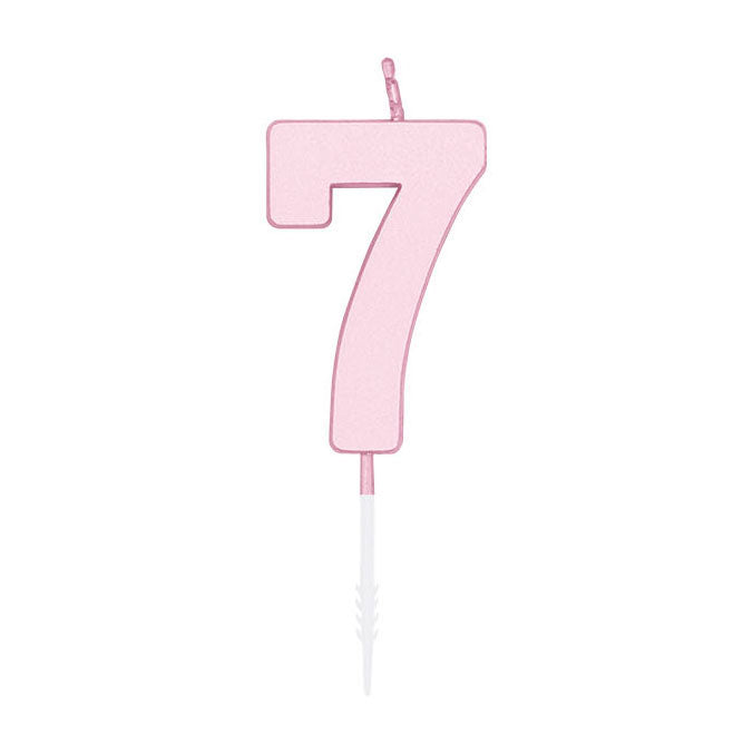 Bougie à gâteau Globos 4,5 cm rose pastel no. 7