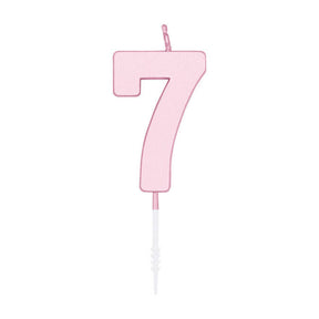 Bougie à gâteau Globos 4,5 cm rose pastel no. 7