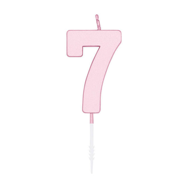Bougie à gâteau Globos 4,5 cm rose pastel no. 7