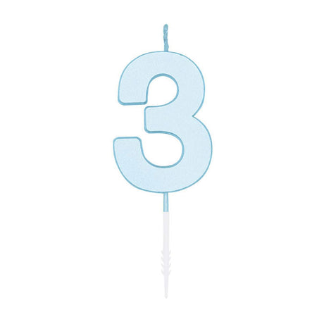 Globos taartkaars 4,5cm pastel blauw no. 3
