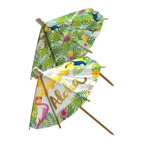 Bâtons à cocktail parasol Globos en papier xl aloha - 18cm