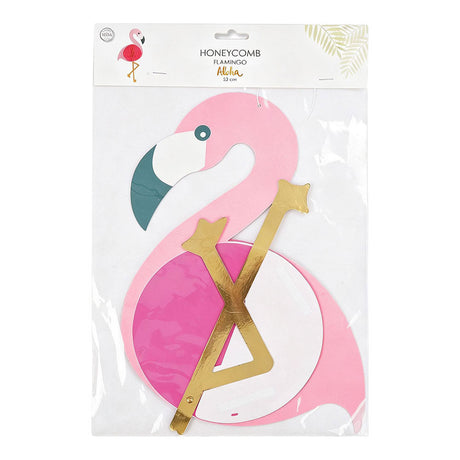 Globos nid d'abeille flamant rose aloha - 52x24cm