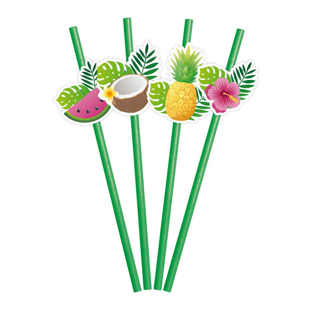 Pailles en papier Globos fruit aloha - 6 pcs.