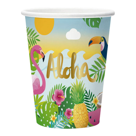 Gobelets en papier Globos 210ml aloha - 8 pcs.