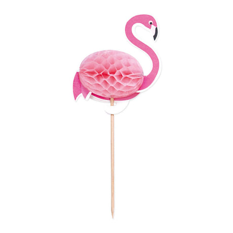 Globos bâtonnets à cocktail flamant rose 10x6cm aloha - 10 pcs.