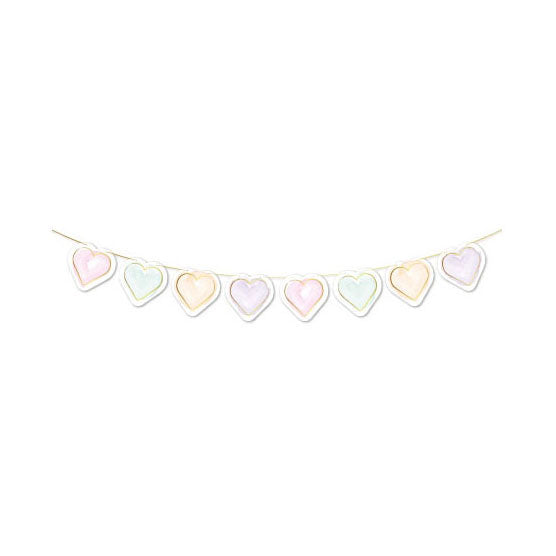 Globos papieren guirlande watercolors hearts - 2m