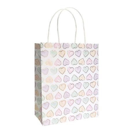 Sac cadeau Globos 17x8x21cm aquarelles coeurs