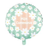 Globos folieballon 18 inch rond madeliefjes mijn communie