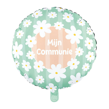 Globos folieballon 18 inch rond madeliefjes mijn communie