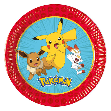 Assiettes en papier Globos 20cm Pokémon nouvelle génération - 8 pcs.