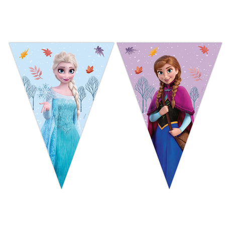 Ligne de drapeau en papier Globos, merveille idyllique gelée