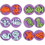 Tampons en mousse Creativ company, animaux, d 7,5 cm, épaisseur 2,5 cm, 6 pièces 1 boîte