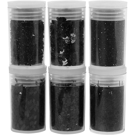 Creativ company paillettes et paillettes, noir, 6x5 gr 1 boîte