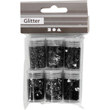 Creativ company paillettes et paillettes, noir, 6x5 gr 1 boîte