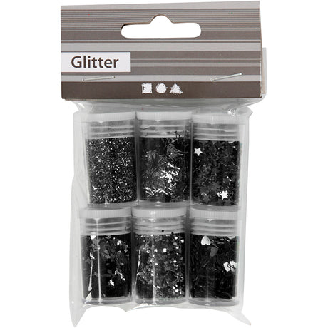 Creativ company paillettes et paillettes, noir, 6x5 gr 1 boîte