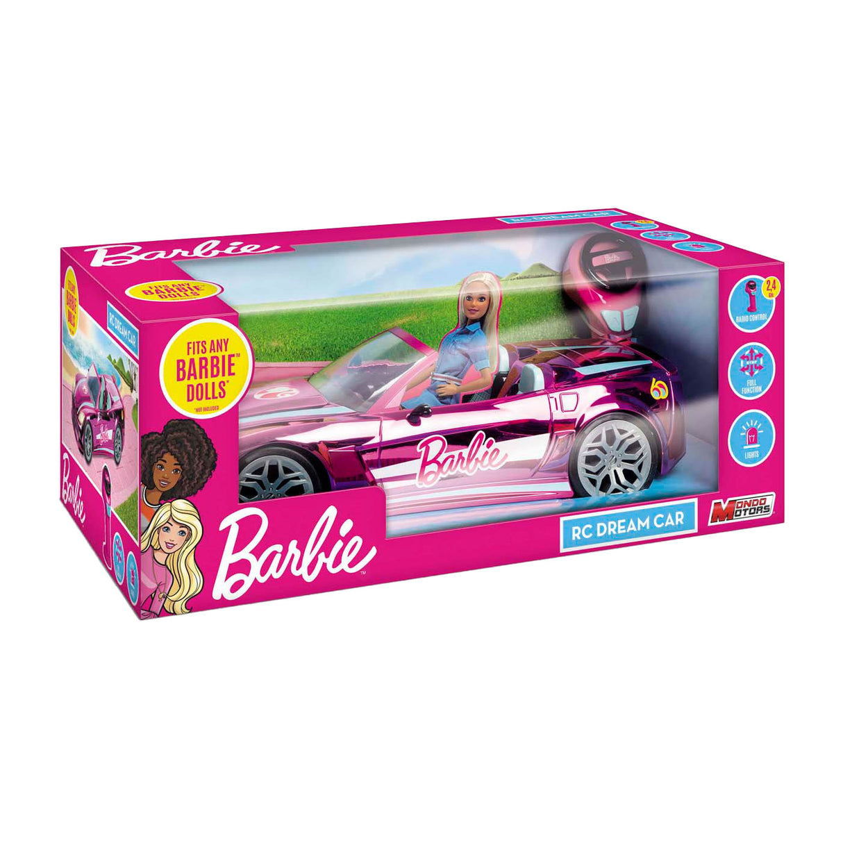 Mattel Mondo Motors RC Kontrollerbar bil forkrommet rosa