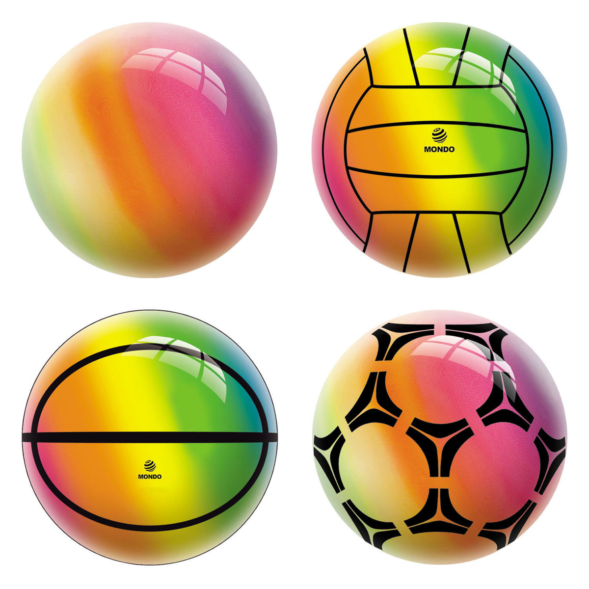 Boule déco Mondo arc-en-ciel - 14cm