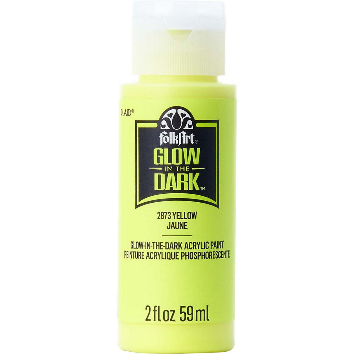 Folkart • peinture acrylique phosphorescente jaune 59ml