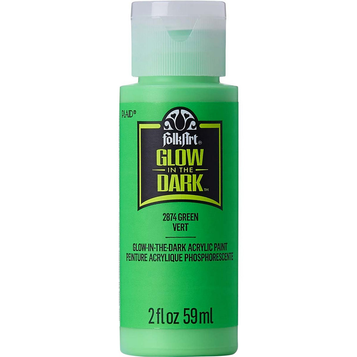 Folkart • peinture acrylique phosphorescente vert 59ml