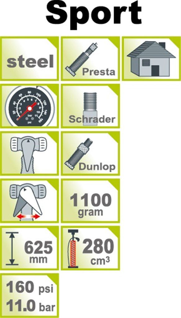 IceEToolz 240A451 Acciaio per pompa del piede ad alta pressione con metro 160psi giallo