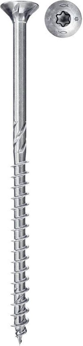 Fischer 670376 vis pour panneaux d'aggloméré power-fast ii 5,0 x 50 tx20 - tête fraisée - filetage partiel - zingué bleu (200 pcs)