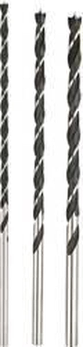 Kwb 3 pièces. jeu de forets à bois longs - 6 mm, 8 mm, 10 mm - forets extra longs pour un perçage précis dans les poutres en bois - acier CV, qualité industrielle