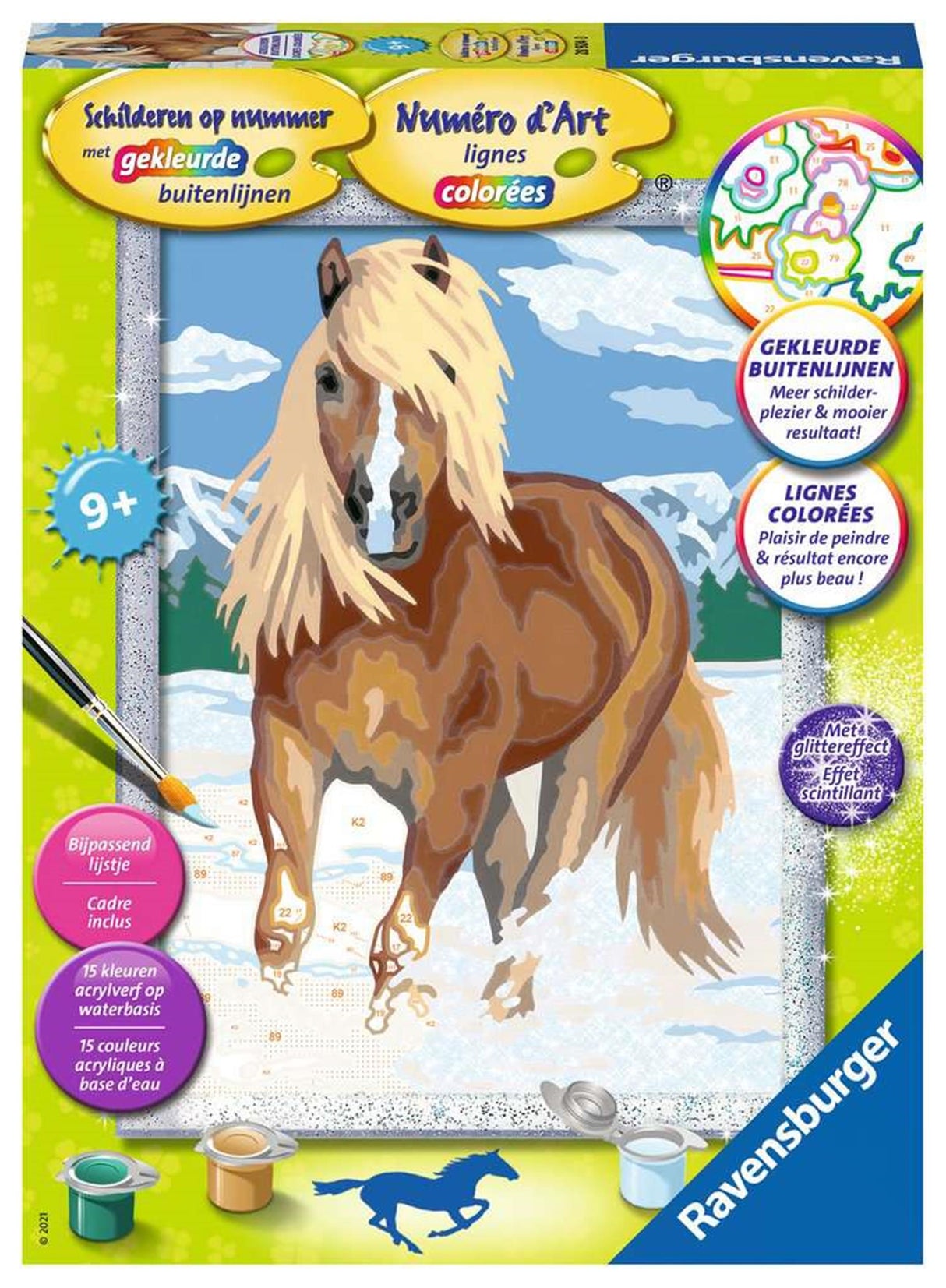 Ravensburger peinture par numéro de cheval dans la neige