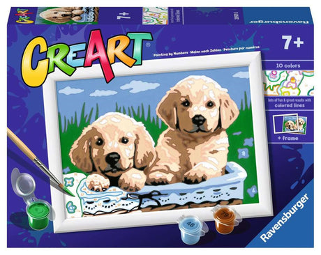 Ravensburger Creart Painting au numéro - Chiots mignons