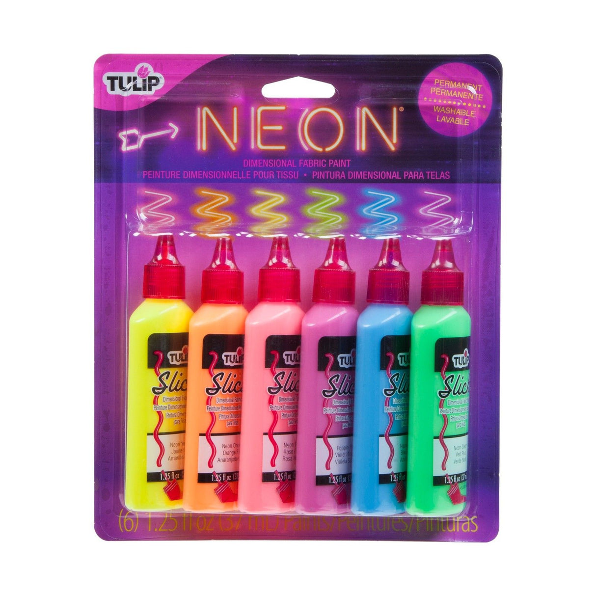 Tulipe • Peinture textile 3D 37ml néon 6 pcs.