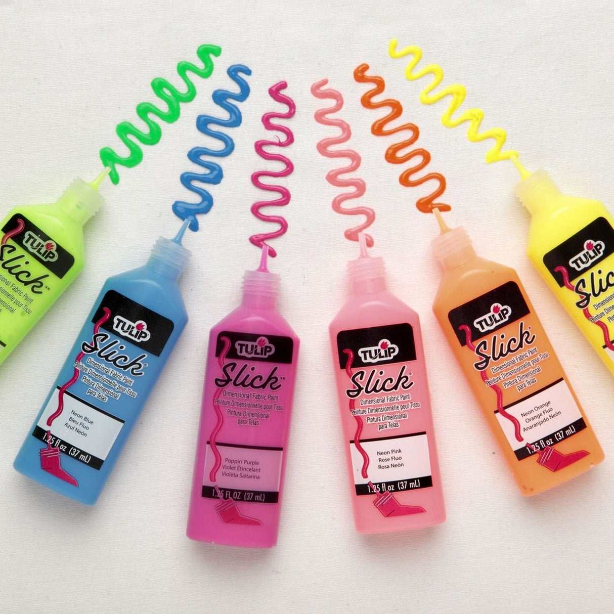 Tulipe • Peinture textile 3D 37ml néon 6 pcs.