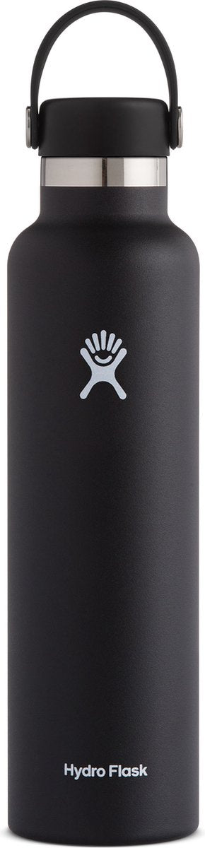 Gourde Hydro Flask à bouche standard et bouchon flexible (709 ml) - noire