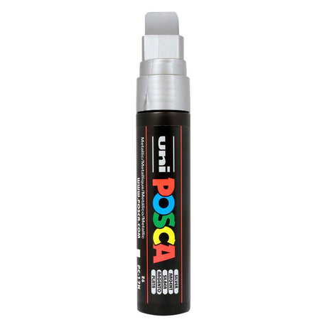 Marqueur peinture Uni Posca argent 17 carats - pointe bloc 15mm