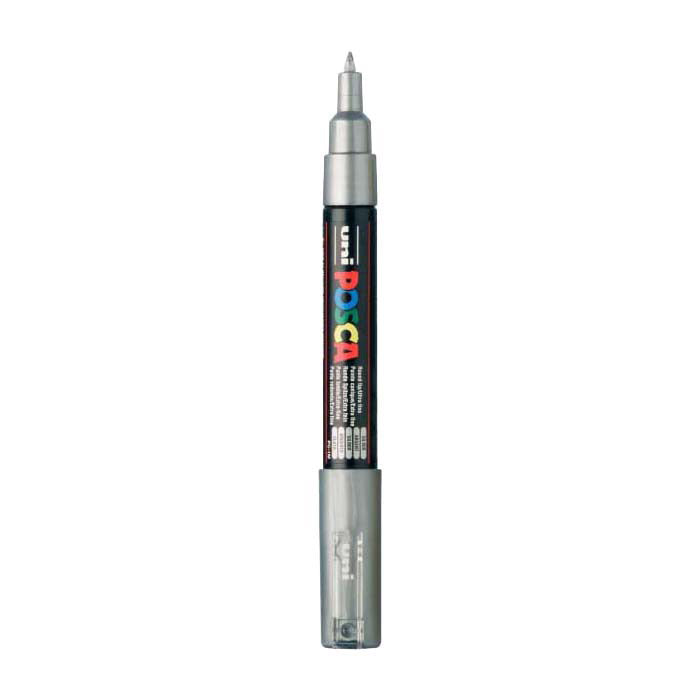 Marqueur Uni-posca posca, taille pc-1m, largeur de trait 0,7 mm, extra-fin, argent, 1 pièce