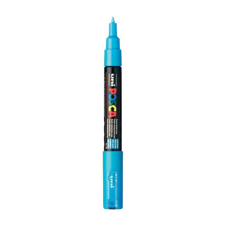 Marqueur Uni-posca posca, taille pc-1m, largeur de trait 0,7 mm, extra-fin, bleu clair, 1 pièce
