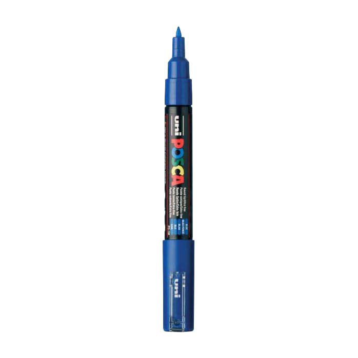 Marqueur peinture Uni posca 1mc bleu foncé - pointe conique - 1 mm