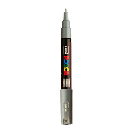 Uni posca verfmarker 1mc grijs - conische punt - 1 mm