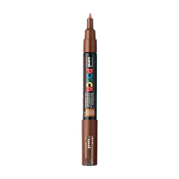 Marqueur Uni-posca posca, taille pc-1m, largeur de trait 0,7 mm, extra-fin, marron, 1 pièce