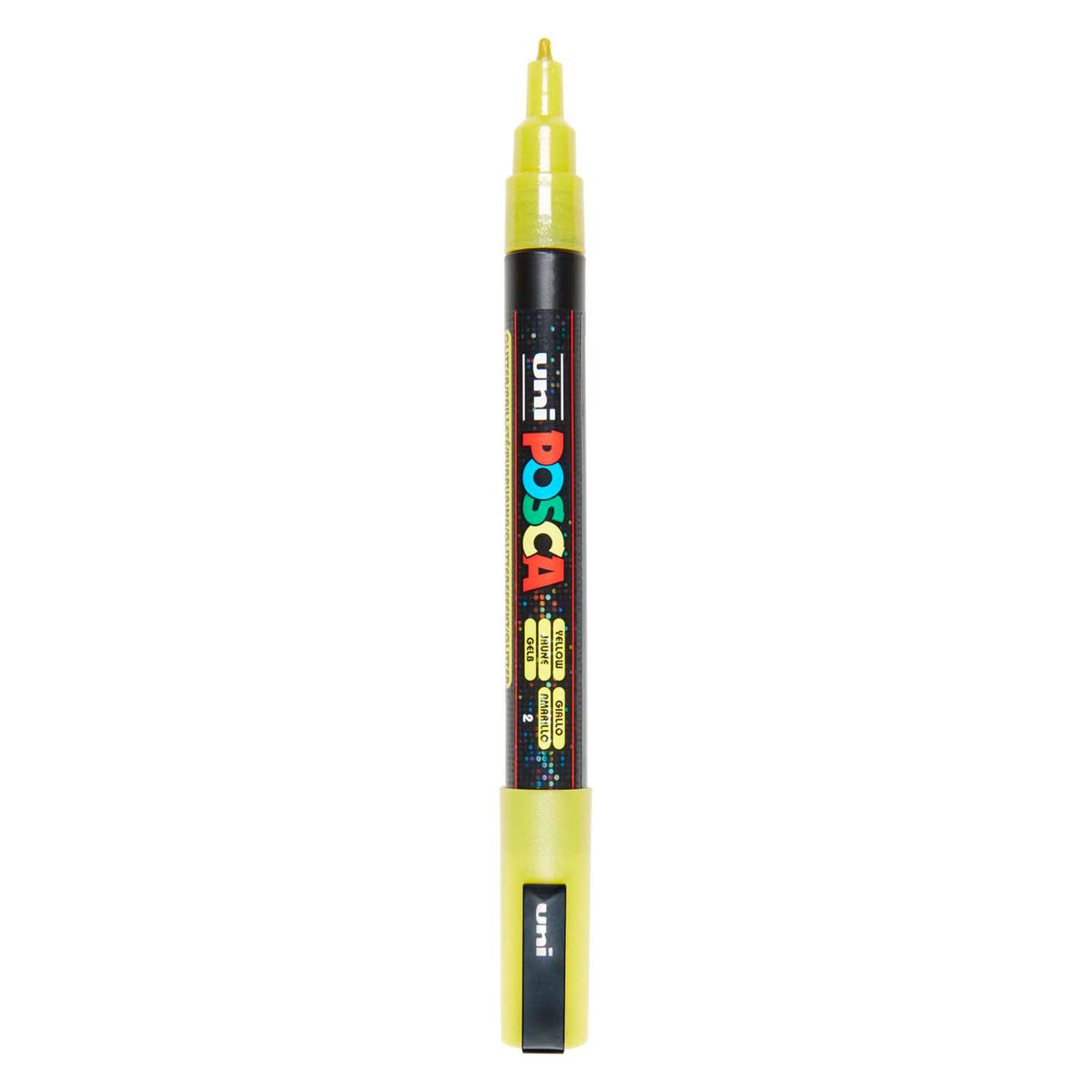 Uni posca pc3m marqueur peinture jaune pailleté - pointe ronde jusqu'à 1,3 mm