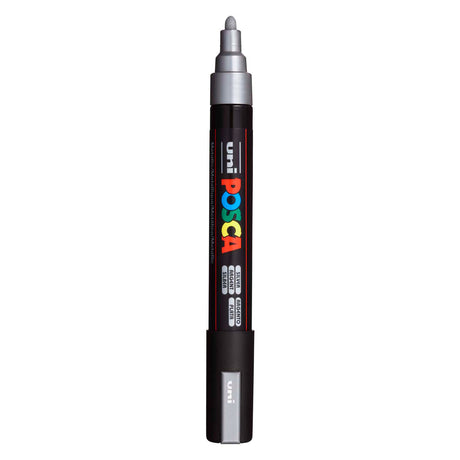 Marqueur Uni-posca posca, taille pc-5m, largeur de trait 2,5 mm, moyen, argent, 1 pièce