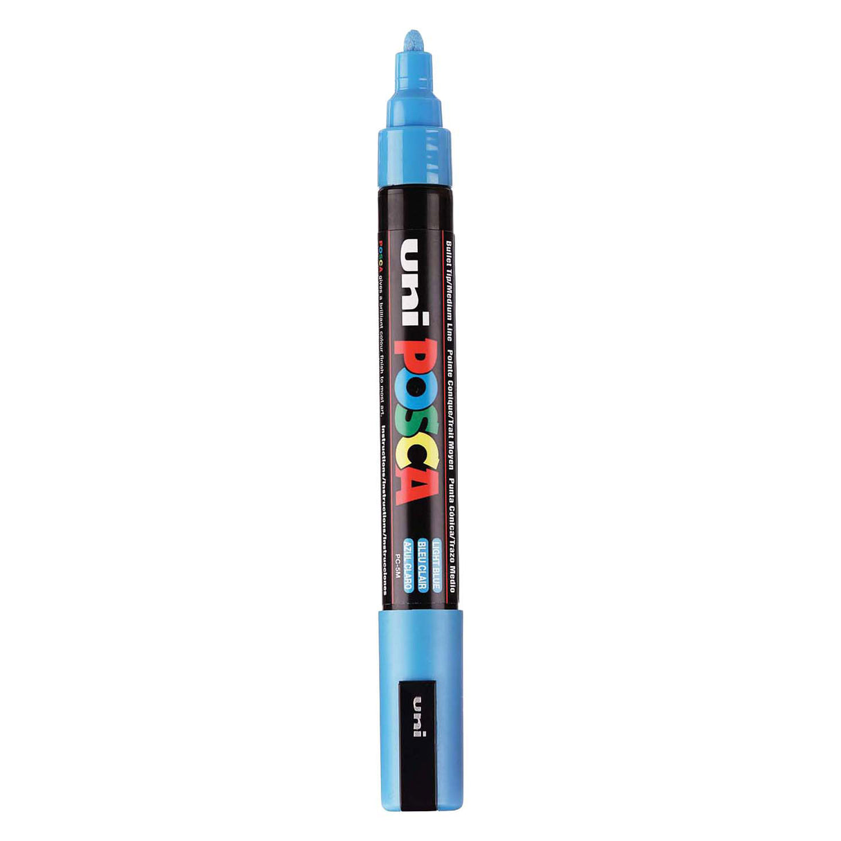 Marqueur Uni-posca posca, taille pc-5m, largeur de trait 2,5 mm, moyen, bleu clair, 1 pièce