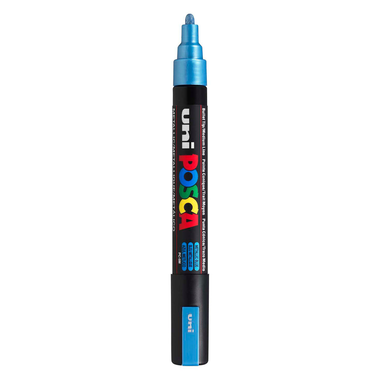 Marqueur Uni-posca posca, taille pc-5m, largeur de trait 2,5 mm, moyen, bleu métallisé, 1 pièce