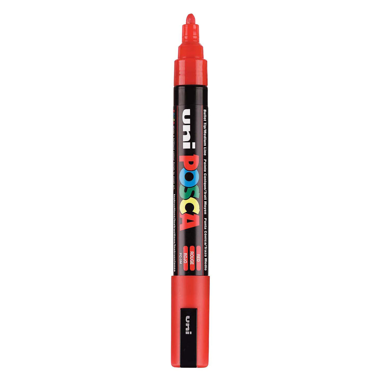 Marqueur Uni-posca posca, taille pc-5m, largeur de trait 2,5 mm, moyen, rouge, 1 pièce