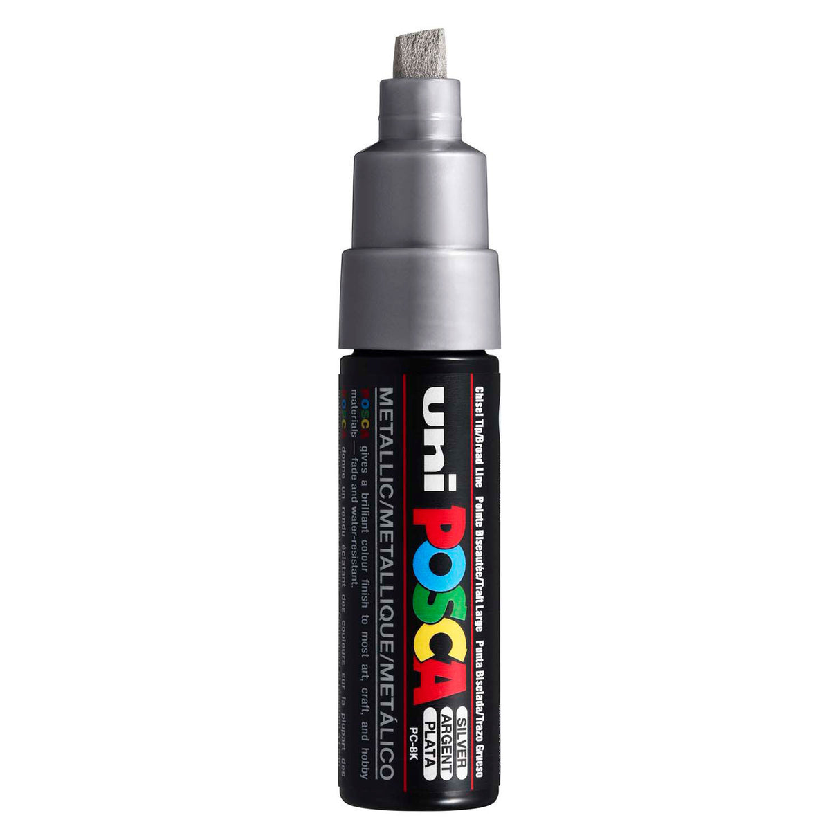 Marqueur Uni-posca posca, taille PC-8k, largeur de trait 8 mm, large, argent, 1 pièce