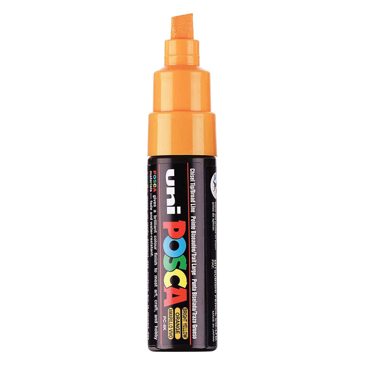 Marqueur Uni-posca posca, taille PC-8k, largeur de trait 8 mm, large, jaune vif, 1 pièce