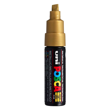 Marqueur peinture Uni posca or 8 carats - pointe biseautée 8mm