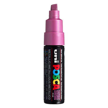 Marqueur peinture Uni posca 8k rose métallisé - pointe biseautée 8mm